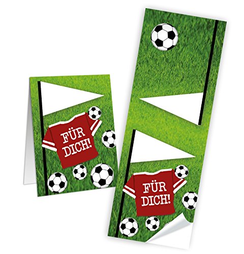 Logbuch-Verlag 25 Fußball Aufkleber 5 x 14,8 cm - Fußballsticker WM EM Kindergeburtstag Deko - Give-Away Papiertüten verschließen von Logbuch-Verlag