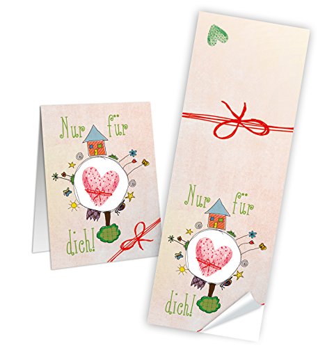 Logbuch-Verlag 25 Geschenkaufkleber Sticker Nur für dich Namensaufkleber mit Herz Etiketten Banderole 5 x 14,8 cm zum Papierbeutel zukleben Logbuch-Verlag 25 Geschenkaufkleber Sticker Nur für dich Namensaufkleber mit Herz Etiketten Banderole 5 x 14,8 cm zum Papierbeutel zukleben von Logbuch-Verlag