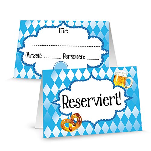 Logbuch-Verlag 25 Schilder Tischreservierung Bayerisch blau weiß für Restaurants Gastronomie Oktoberfest Reserviert Schild zum Beschreiben Logbuch-Verlag 25 Schilder Tischreservierung Bayerisch blau weiß für Restaurants Gastronomie Oktoberfest Reserviert Schild zum Beschreiben von Logbuch-Verlag
