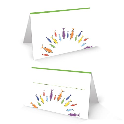 Logbuch-Verlag 25 bunte Tischkarten mit Fische Motiv für Kinder Tischdeko Kommunion Konfirmation Kindergeburtstag Logbuch-Verlag 25 bunte Tischkarten mit Fische Motiv für Kinder Tischdeko Kommunion Konfirmation Kindergeburtstag von Logbuch-Verlag