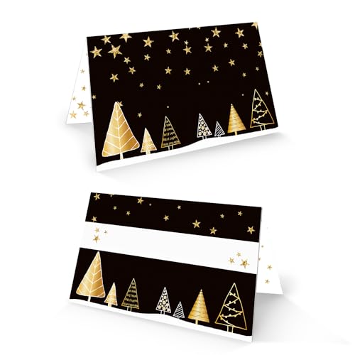 Logbuch-Verlag 25 edle Tischkarten Weihnachten schwarz gold weiß Weihnachtsfeier Sitzkarten Platzkarten zum Beschriften 8,5 x 5,5 cm Logbuch-Verlag 25 edle Tischkarten Weihnachten schwarz gold weiß Weihnachtsfeier Sitzkarten Platzkarten zum Beschriften 8,5 x 5,5 cm von Logbuch-Verlag