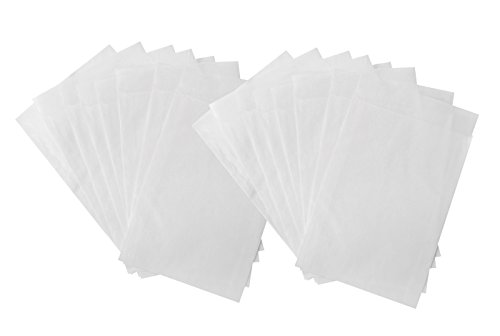 Logbuch-Verlag 25 kleine Tüte WEISS Mini-Tüte Papiertüte PERGAMIN 10,5 x 15 + 2 cm leicht durchsichtig transparent für Gastgeschenke give-aways Verpackung von Logbuch-Verlag