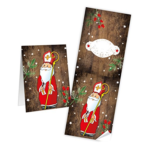 Logbuch-Verlag 25 lange Heiliger Nikolaus Santa Sticker Aufkleber für Namen 7 x 21 cm Weihnachten Banderole selbstklebend rot natur Logbuch-Verlag 25 lange Heiliger Nikolaus Santa Sticker Aufkleber für Namen 7 x 21 cm Weihnachten Banderole selbstklebend rot natur von Logbuch-Verlag