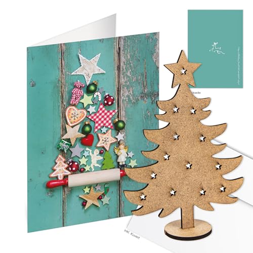 Logbuch-Verlag 3 Weihnachten Karten mit Umschlag Baum flach Geschenk Weihnachtsbaum Klappkarte Doppelkarte Holz zum Stecken Logbuch-Verlag 3 Weihnachten Karten mit Umschlag Baum flach Geschenk Weihnachtsbaum Klappkarte Doppelkarte Holz zum Stecken von Logbuch-Verlag