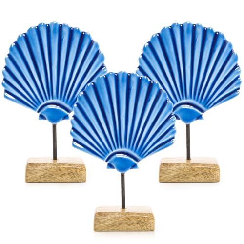 Logbuch-Verlag 3 Muschel Deko Figuren blau aus Holz Maritime Deko Sommer Strand Maritime Dekoration Dekofigur mediterran 19 cm Logbuch-Verlag 3 Muschel Deko Figuren blau aus Holz Maritime Deko Sommer Strand Maritime Dekoration Dekofigur mediterran 19 cm von Logbuch-Verlag