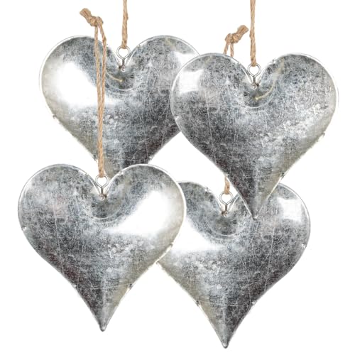 Logbuch-Verlag 4 Herzen Anhänger Ostern Liebe Herzanhänger 10 cm Silber Metall zum Aufhängen Hochzeit Deko Logbuch-Verlag 4 Herzen Anhänger Ostern Liebe Herzanhänger 10 cm Silber Metall zum Aufhängen Hochzeit Deko von Logbuch-Verlag