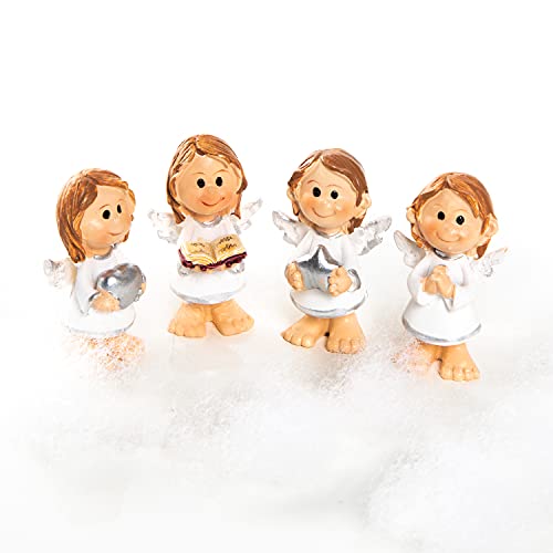 Logbuch-Verlag 4 kleine Mini-Schutzengel Engel Weihnachten Engelfiguren 4,5 cm zur Kommunion Geschenk give-Away von Logbuch-Verlag