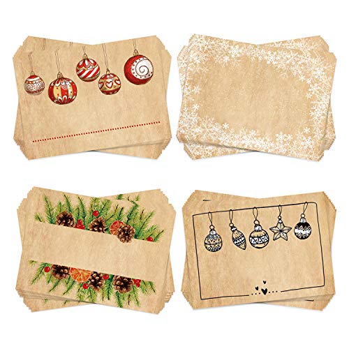Logbuch-Verlag 4 x 50 Weihnachtsetiketten in Kraftpapier-Optik 7,4 x 5,2 cm - Weihnachtssticker zum Beschriften - Namensaufkleber Logbuch-Verlag 4 x 50 Weihnachtsetiketten in Kraftpapier-Optik 7,4 x 5,2 cm - Weihnachtssticker zum Beschriften - Namensaufkleber von Logbuch-Verlag