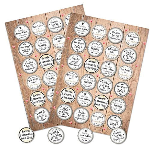 Logbuch-Verlag 48 Aufkleber Geschenke Geburtstag Sprüche positive Worte Mutmacher 4 cm rund Schüler Lehrer von Logbuch-Verlag