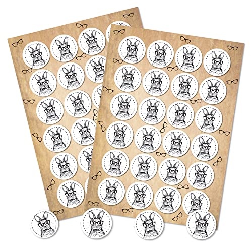 Logbuch-Verlag 48 Hasen Hipster Osterhasen Aufkleber 4 cm rund selbstklebend - moderne Osteraufkleber schwarz weiß Logbuch-Verlag 48 Hasen Hipster Osterhasen Aufkleber 4 cm rund selbstklebend - moderne Osteraufkleber schwarz weiß von Logbuch-Verlag