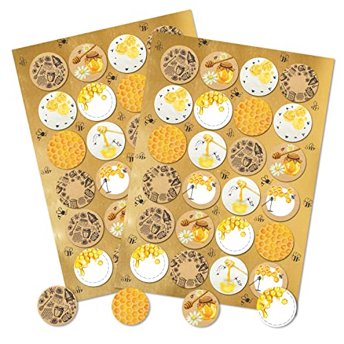 Logbuch-Verlag 48 Honigaufkleber rund selbstklebend 4 cm - Sticker für Honiggläser zum Beschriften - Aufkleber für Honig Logbuch-Verlag 48 Honigaufkleber rund selbstklebend 4 cm - Sticker für Honiggläser zum Beschriften - Aufkleber für Honig von Logbuch-Verlag