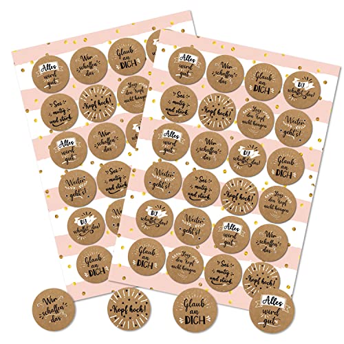 Logbuch-Verlag 48 Mutmacher Sprüche Sticker schwarz-weiß Kraftpapier positive Botschaften für die Seele zum Aufheitern 4 cm rund von Logbuch-Verlag