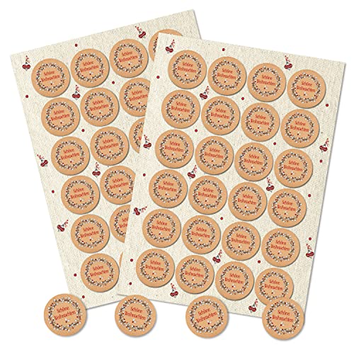 Logbuch-Verlag 48 Schöne Weihnachten Text Sticker Kraftpapier Aufkleber Geschenkaufkleber Kunden Mitarbeiter Kollegen von Logbuch-Verlag