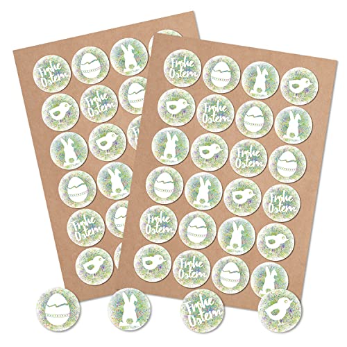 Logbuch-Verlag 48 runde Frohe Ostern Aufkleber grün weiß 4 cm Etiketten Geschenkaufkleber Text Logbuch-Verlag 48 runde Frohe Ostern Aufkleber grün weiß 4 cm Etiketten Geschenkaufkleber Text von Logbuch-Verlag