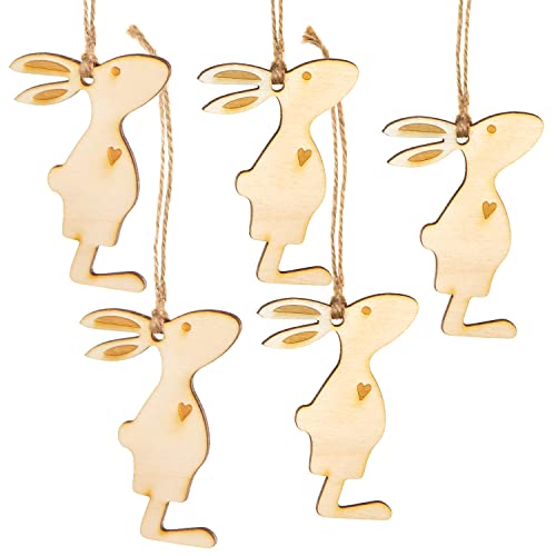 Logbuch-Verlag 5 Osterhasen aus Holz Natur 8,5 cm - Holzanhänger Hase als Osterdeko zum Aufhängen Osterstrauch schmücken Logbuch-Verlag 5 Osterhasen aus Holz Natur 8,5 cm - Holzanhänger Hase als Osterdeko zum Aufhängen Osterstrauch schmücken von Logbuch-Verlag