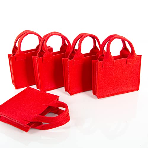 Logbuch-Verlag 5 kleine Filztaschen rot 15 x 12 x 4 cm Kleinigkeit Verpackung zum Befüllen Geschenktasche von Logbuch-Verlag