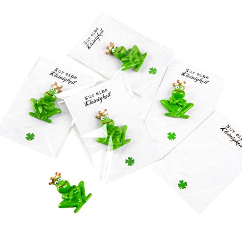 Logbuch-Verlag 5 kleine Geschenke Glücksbringer Schulanfang Kinder mini Frösche Froschkönig mit Karte von Logbuch-Verlag