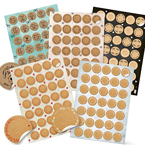 Logbuch-Verlag 5 x 35 Blanko leere Kraftpapier Aufkleber Gläser Flaschen Etiketten Marmeladenglas Sticker beschreibbar beschriftbar 3,2 cm von Logbuch-Verlag