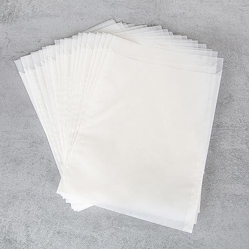 Logbuch-Verlag 50 Pergamintüten Pergaminhüllen weiß leicht durchsichtig Papiertüten aus Pergamin 18,5 x 23 cm von Logbuch-Verlag