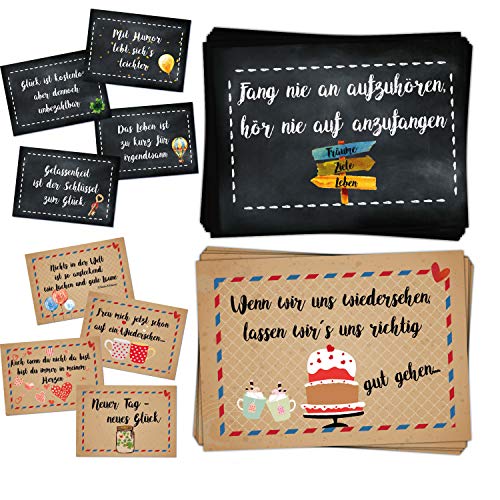 Logbuch-Verlag 50 Sprüche Aufkleber Etiketten 10 x 5 schwarz braun Motivationsaufkleber Sticker Geschenkaufkleber Mut machen Motivation von Logbuch-Verlag