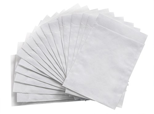 Logbuch-Verlag 50 kleine weiße Pergamintüten Papiertüten aus Pergaminpapier 9,5 x 13 cm + Lasche - Pergamin Flachbeutel Verpackung leicht transparent von Logbuch-Verlag