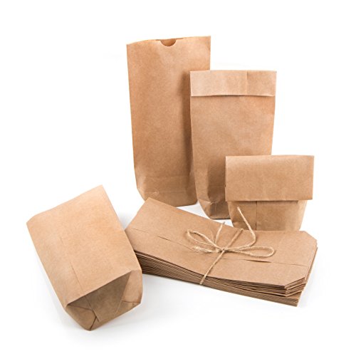 Logbuch-Verlag 50 kleine braune natur Papiertüten als Verpackung für Kleinigkeiten Gäste Geschenk Tüten 10,5 x 22 x 4,5 cm lebensmittelecht von Logbuch-Verlag