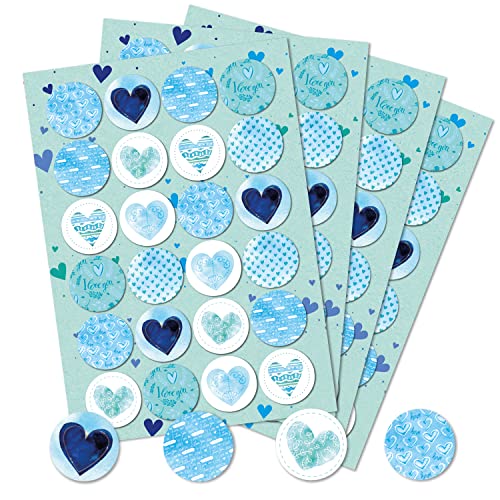 Logbuch-Verlag 96 Herz Aufkleber türkis blau weiß Weihnachten Geschenkaufkleber Liebe Geschenk Verpackung Give-Away Deko maritim Baby Logbuch-Verlag 96 Herz Aufkleber türkis blau weiß Weihnachten Geschenkaufkleber Liebe Geschenk Verpackung Give-Away Deko maritim Baby von Logbuch-Verlag