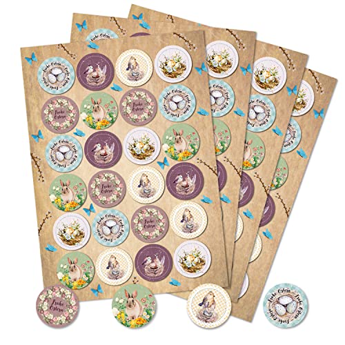 Logbuch-Verlag 96 Osteraufkleber pastell - 4 cm rund selbstklebend - Papieraufkleber im Vintage-Stil Frohe Ostern Aufkleber Logbuch-Verlag 96 Osteraufkleber pastell - 4 cm rund selbstklebend - Papieraufkleber im Vintage-Stil Frohe Ostern Aufkleber von Logbuch-Verlag