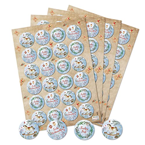 Logbuch-Verlag 96 Weihnachten Aufkleber selbstklebend blau hygge - Frohes Fest Zweige Schaukelpferd Etiketten Ø 4 cm Logbuch-Verlag 96 Weihnachten Aufkleber selbstklebend blau hygge - Frohes Fest Zweige Schaukelpferd Etiketten Ø 4 cm von Logbuch-Verlag