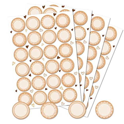 Logbuch-Verlag 96 blanko runde Aufkleber zum Beschriften Weihnachten Beschreiben Gewürzgläser Marmeladen Gläser Flaschen weiß beige leer Namensaufkleber von Logbuch-Verlag