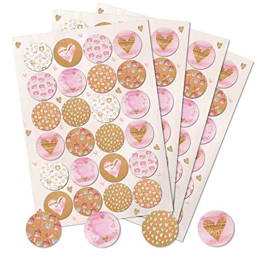 Logbuch-Verlag 96 runde Herzaufkleber 4 cm rosa braun - Herzchen Sticker - Bastelzubehör Verzierung Give-Away Mitgebsel Logbuch-Verlag 96 runde Herzaufkleber 4 cm rosa braun - Herzchen Sticker - Bastelzubehör Verzierung Give-Away Mitgebsel von Logbuch-Verlag