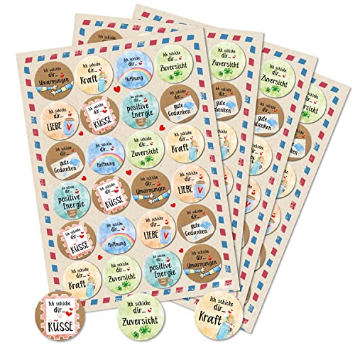 Logbuch-Verlag 96 Geschenkaufkleber für Briefe & Pakete Sprüche Geburtstag Freunde Motivation rund 4 cm Geschenke verpacken von Logbuch-Verlag