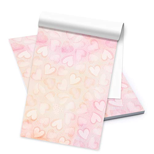Logbuch-Verlag Block Briefblock DIN A5 rosa pink - 50 Blatt Briefpapier mit Herzen - Motivpapier Bastelpapier Geschenk Mädchen von Logbuch-Verlag