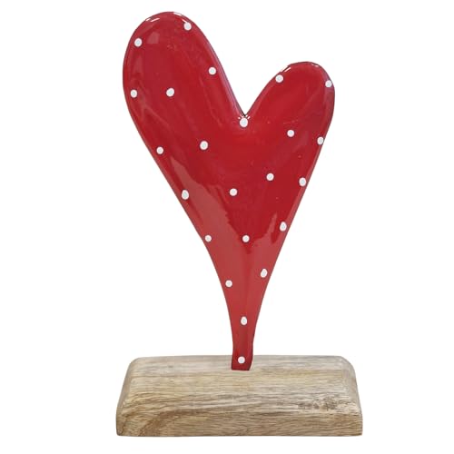 Logbuch-Verlag Deko-Herz Metall rot mit weißen Punkten auf Holzsockel – 17 x 10 cm – Tischdeko & Geschenk zum Valentinstag, Muttertag oder einfach Logbuch-Verlag Deko-Herz Metall rot mit weißen Punkten auf Holzsockel – 17 x 10 cm – Tischdeko & Geschenk zum Valentinstag, Muttertag oder einfach von Logbuch-Verlag