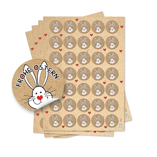 Logbuch-Verlag Frohe Ostern 140 runde Aufkleber Osterhase Frohe Ostern Deko Herz rot beige natur 3,2 cm Sticker Logbuch-Verlag Frohe Ostern 140 runde Aufkleber Osterhase Frohe Ostern Deko Herz rot beige natur 3,2 cm Sticker von Logbuch-Verlag