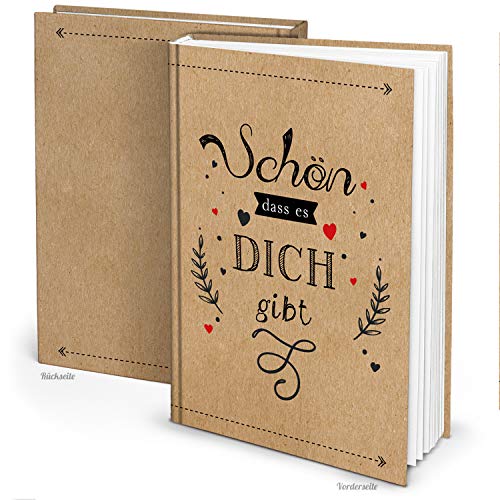 Logbuch-Verlag Geschenkbuch Schön dass es dich gibt Notizbuch DIN A4 Buch leer zum Selberschreiben - Geschenk Liebe Freundschaft von Logbuch-Verlag