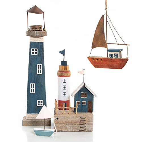 Logbuch-Verlag Maritime Deko aus Holz Leuchtturm Segelschiff Segelboote Hafenstadt Strandhaus Badezimmer Logbuch-Verlag Maritime Deko aus Holz Leuchtturm Segelschiff Segelboote Hafenstadt Strandhaus Badezimmer von Logbuch-Verlag