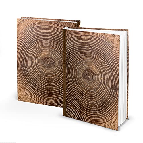 Logbuch-Verlag Notizbuch DIN A4 Hardcover mit leeren Seiten Baum Jahresringe dunkelbraun Blankobuch zur freien Gestaltung mit Metallecken von Logbuch-Verlag