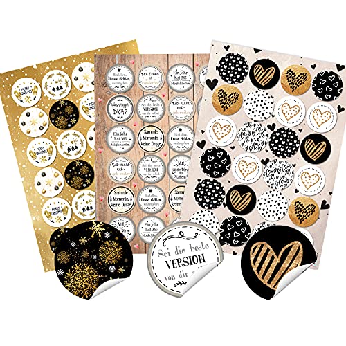 Logbuch-Verlag Weihnachten Aufkleber Set 3 x 24 Sprüche Merry Christmas Sticker Geschenkaufkleber schwarz-weiß gold Logbuch-Verlag Weihnachten Aufkleber Set 3 x 24 Sprüche Merry Christmas Sticker Geschenkaufkleber schwarz-weiß gold von Logbuch-Verlag