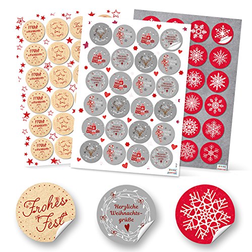 Logbuch-Verlag Weihnachtssticker Set 2 x 72 Weihnachtsaufkleber selbstklebend Frohe Weihnachten Frohes Fest Sticker Ø 4 cm Logbuch-Verlag Weihnachtssticker Set 2 x 72 Weihnachtsaufkleber selbstklebend Frohe Weihnachten Frohes Fest Sticker Ø 4 cm von Logbuch-Verlag
