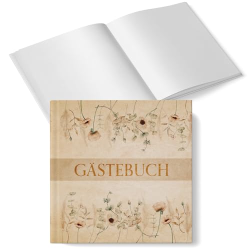 Logbuch-Verlag kleines Gästebuch Hochzeit & Feste 15 x 15 cm boho vintage Hochzeitsgästebuch quadratisch von Logbuch-Verlag