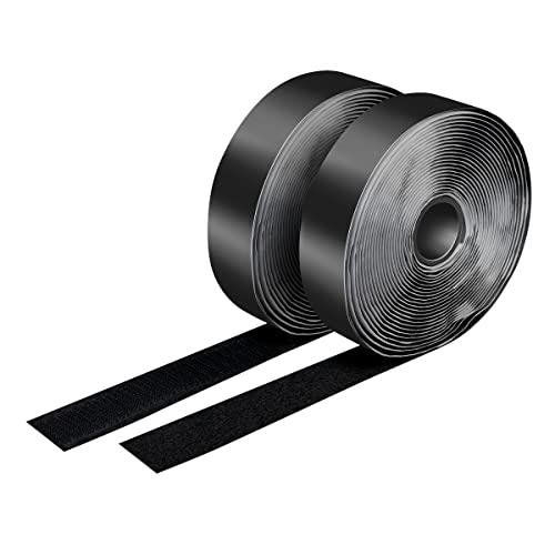 LogiLink KAB0080 - Selbstklebendes Klettband-Set (1x Hakenband, 1x selbstklebendes Schlaufenband), Länge: 5m - Breite: 25mm, Farbe: Schwarz von Logilink