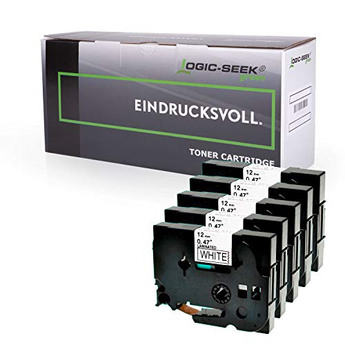 Logic-Seek Green Multipack 5X Schriftband kompatibel mit Brother TZE-231 TZ-231 12mm 8m Schwarz auf Weiss für P-Touch PT-H100LB H100R H105 E100 E100VP D200 D200BW D200VP D210 D210VP von Logic-Seek