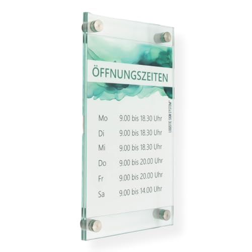 Logistic Sign System Wechselrahmen, schnelles austauschen von Informationen mit Edelstahlhaltern, für Praxis, Büro, Kanzlei (ACRYLGLAS, DIN A5 hoch) von Logistic Sign System