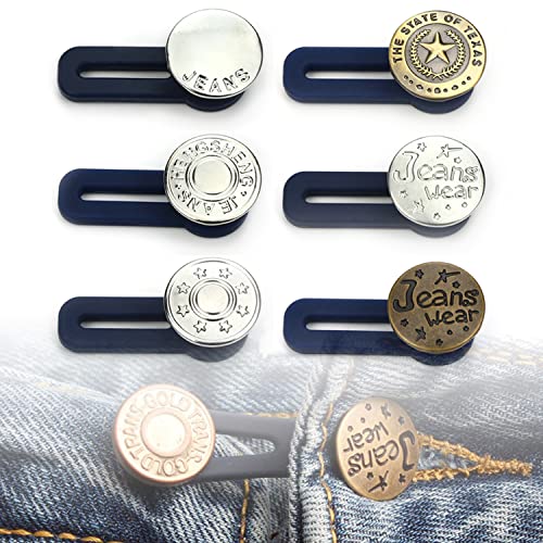 Lohas Select, elastische Hosen-Taillenverlängerung, Jeanshosen-Knopf-Verlängerungs-Set, 6 Stück von Lohas Select