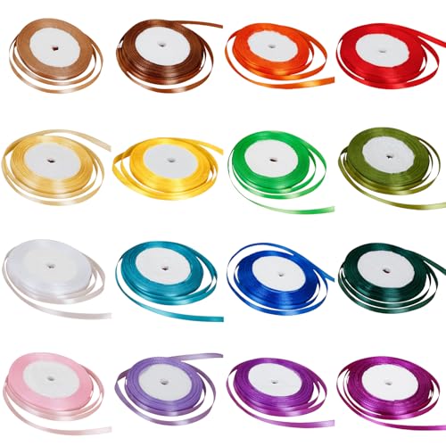 Lohill 16 Farben Satinband 16 Rollen 22m X 10mm, Polyester, Schleifenband Geschenkband Bänder zum Basteln, Seidenband, Dekoband Stoffband Set für Hochzeit Dekoration, Geschenk Verpacken, Basteln Lohill 16 Farben Satinband 16 Rollen 22m X 10mm, Polyester, Schleifenband Geschenkband Bänder zum Basteln, Seidenband, Dekoband Stoffband Set für Hochzeit Dekoration, Geschenk Verpacken, Basteln von lohill