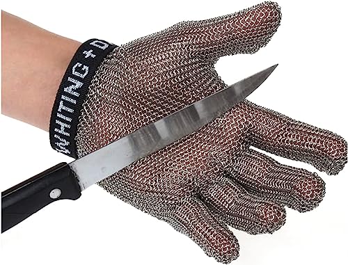 LoiYtrd Arbeitssicherheit Schnittschutzhandschuhe aus Edelstahl, schnittfeste Handschuhe, Gartenarbeit, Holzschnitzerei, Glasschneiden, Sicherheitsarbeit, Kettenhemdhandschuhe(1pcs/M) von LoiYtrd