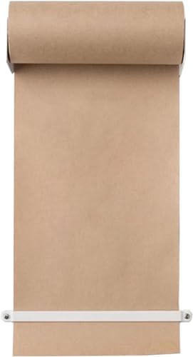 LoiYtrd Kraft-Rollenhalterung An der Wand montierter Papierrollenhalter, Kraftpapierspender und -Schneider, for Doodle-Zeichenbrett, 50/38/26,3/14,5 Zoll Breite Krafttrommel(White Steel,67cm/26.3) von LoiYtrd