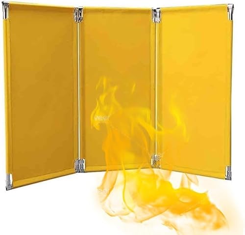 LoiYtrd Schweißerschutzdecke 3-teilige Schweißvorhänge - Schweißvorhänge mit Rahmen - Flammhemmende Schweißvorhänge for Werkstatt und Industrie Leder-Schweißdecke von LoiYtrd