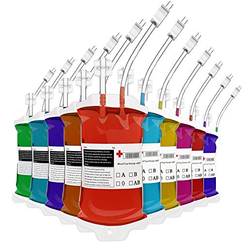 Loiina Halloween Trinkgefäß Blutbeutel 10 Stück IV Blut Taschen/Container 400 ml Heavy Duty, wiederverschließbar, für Halloween, Kostüm Requisiten, Nurses Day Party Loiina Halloween Trinkgefäß Blutbeutel 10 Stück IV Blut Taschen/Container 400 ml Heavy Duty, wiederverschließbar, für Halloween, Kostüm Requisiten, Nurses Day Party von Loiina